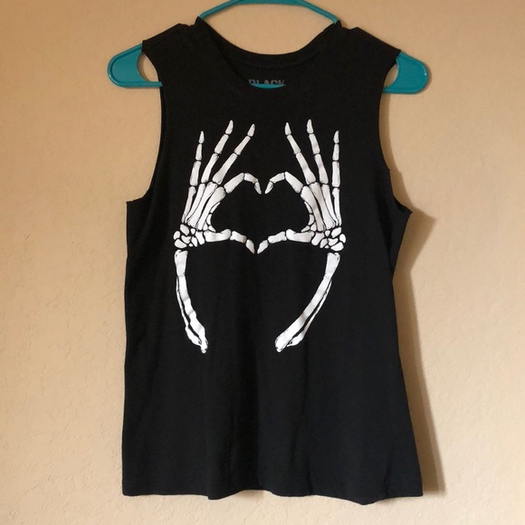 Hot Topic Tops - Skeleton hands muscle tee